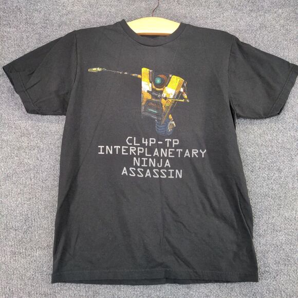 Borderlands 2 Womens CL4P-TP Interplanetary Ninja Assassin T-Shirt Black M - Picture 2 of 12